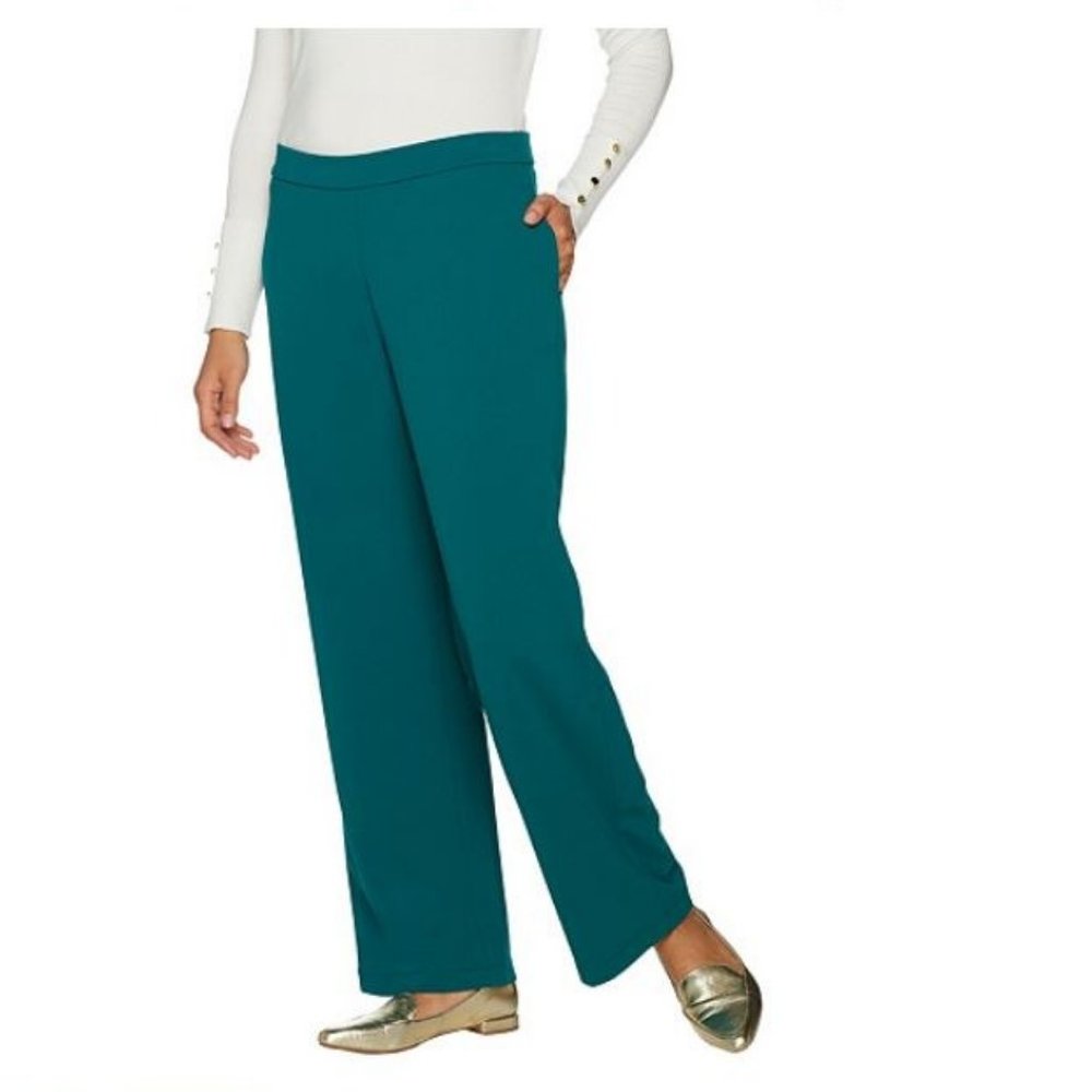 Susan Graver Lustra Crepe Pull-On Wide Leg Pants
